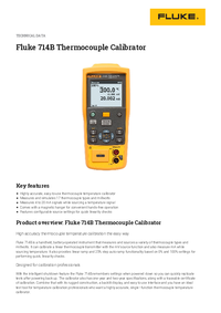 Thumbnail of document Data Sheet - 714B Thermocouple Calibrator